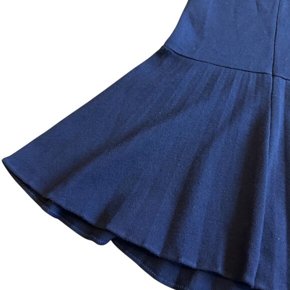 Theory Sleeveless Navy Wool Blend Fit N Flare Dress Skater Mini Size 0 Women's - Picture 8 of 11
